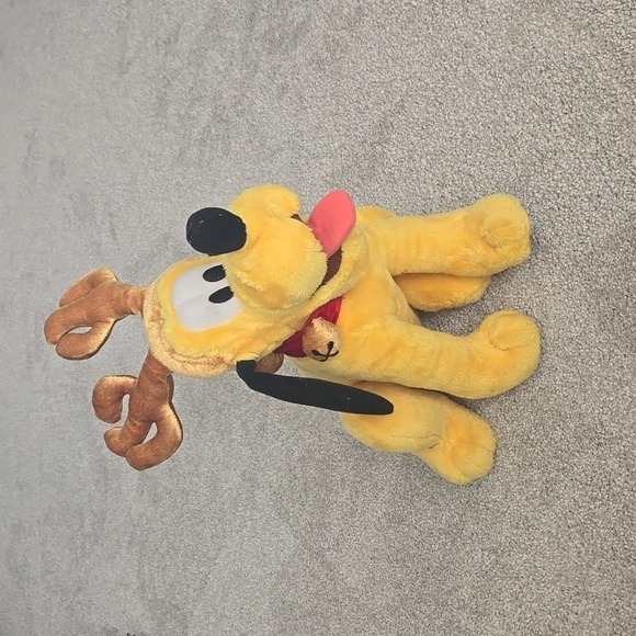 Disney Other - Disney Store Exclusive Pluto Reindeer with Antlers Jingle Bells Plush Christmas